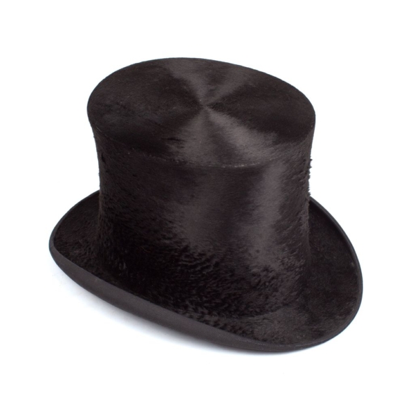 Vintage black top hat Top hat with singed “EDMUND BRIGHT. BRISTOL LYONS.” Dorantes saddlery accessory