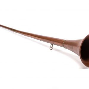 Bronze trumpet with brass mouthpiece, 120 cm long, for Coach. Dorantes saddlery