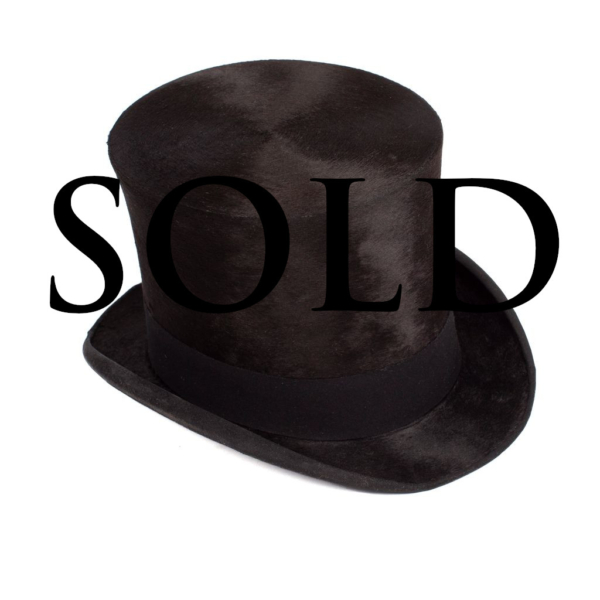 Vintage black top hat The top hat is signed by "A.J. WHITE" Dorantes Saddlery accessory