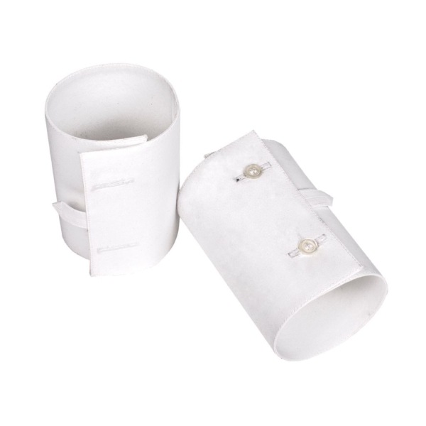Set of independent cuffs for frock coat in white.