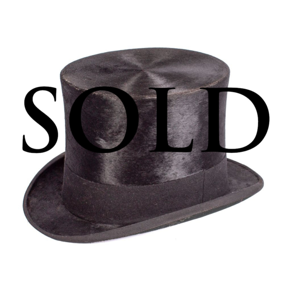 Black top hat signed by "LOCK & Co, HATTERS, ST. JAMES ST., LONDON"