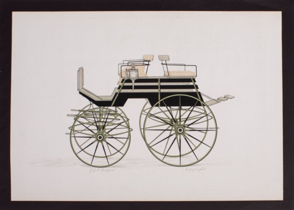 Horse Carriage Print signed by J&C Cooper. Dorantes Harness