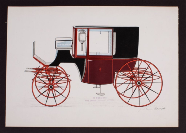 Horse Carriage Print signed by J&C Cooper. Decoration, articles and accessories. Dorantes Harness