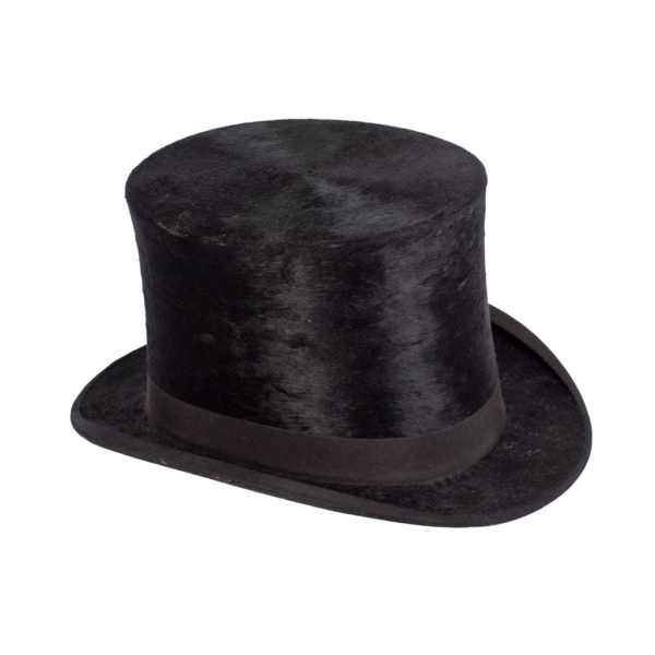 Vintage black goblet top hat signed by "SAM MARSHALL". Accessories and complements. Dorantes Harness