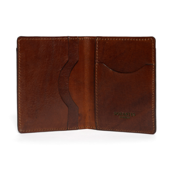 Wallet in dark hazelnut vegetable-tanned leather