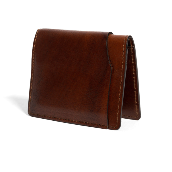 Wallet in dark hazelnut vegetable-tanned leather