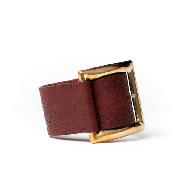 Buffalo bracelet with 57mm gold square